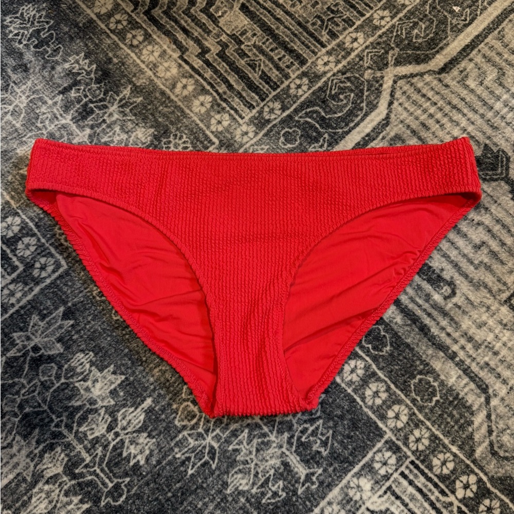 Aerie Vibrant Coral Ribbed Bikini Bottom